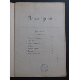 HAHN Reynaldo Chansons Grises Piano Chant