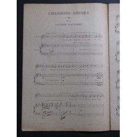 HAHN Reynaldo Chansons Grises Piano Chant