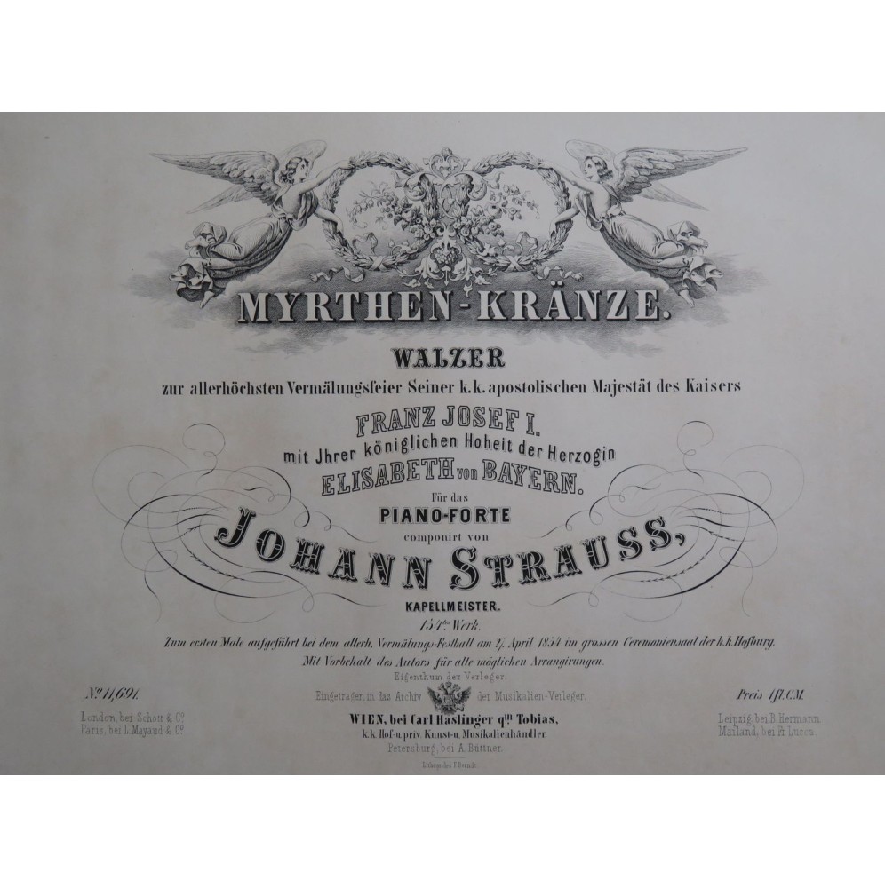 Strauss Johann Myrthen-Kränze op 154 Piano 1855