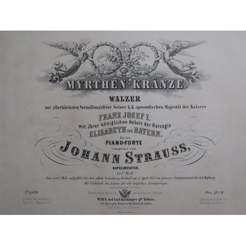 Strauss Johann Myrthen-Kränze op 154 Piano 1855