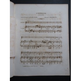 BEETHOVEN L'Orpheline Mélodie Ecossaise Chant Piano ca1840