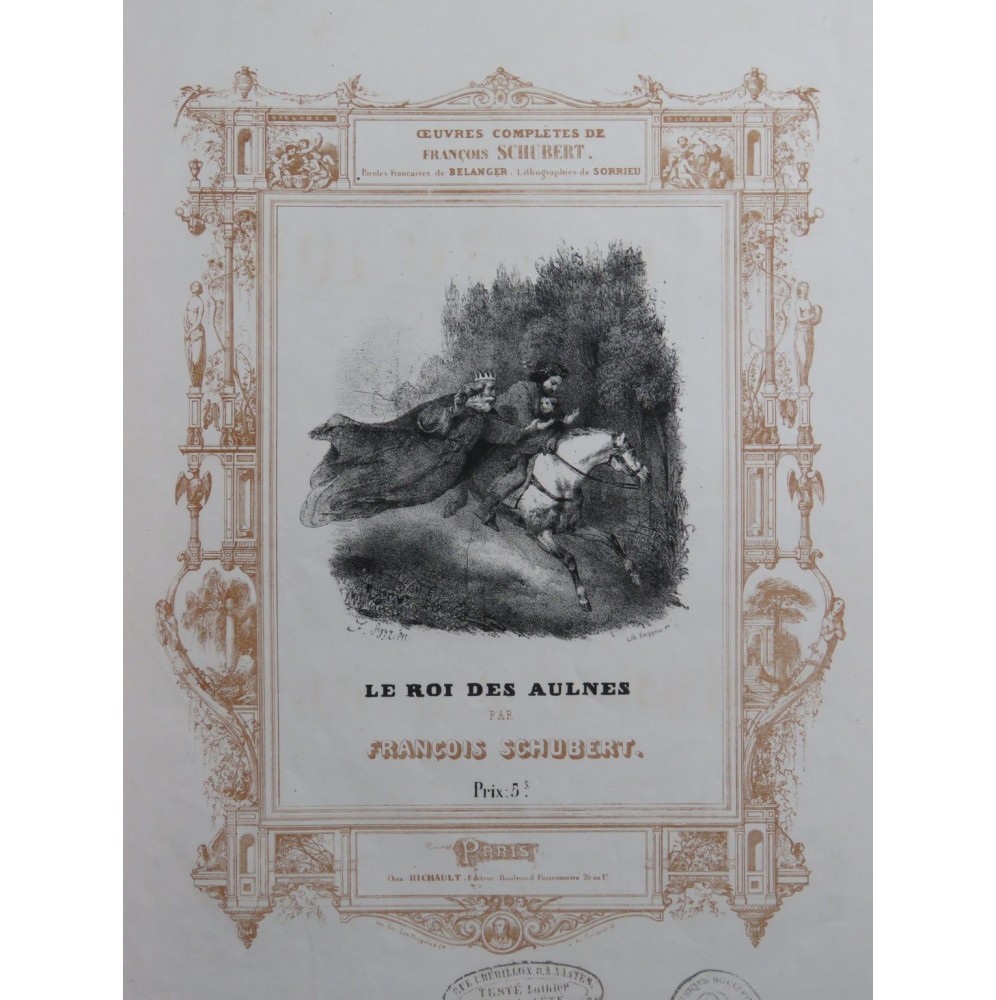 SCHUBERT Franz Le Roi des Aulnes Chant Piano ca1840