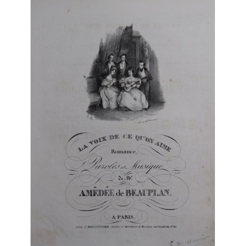 DE BEAUPLAN Amédée La voix de ce qu'on aime Chant Piano ca1830