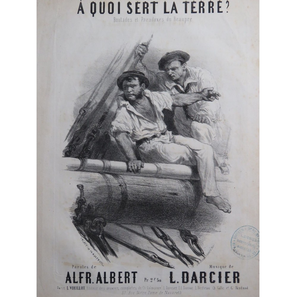 DARCIER Louis A quoi sert la terre ? Chant Piano ca1880