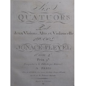 PLEYEL Ignace Six Quatuors...