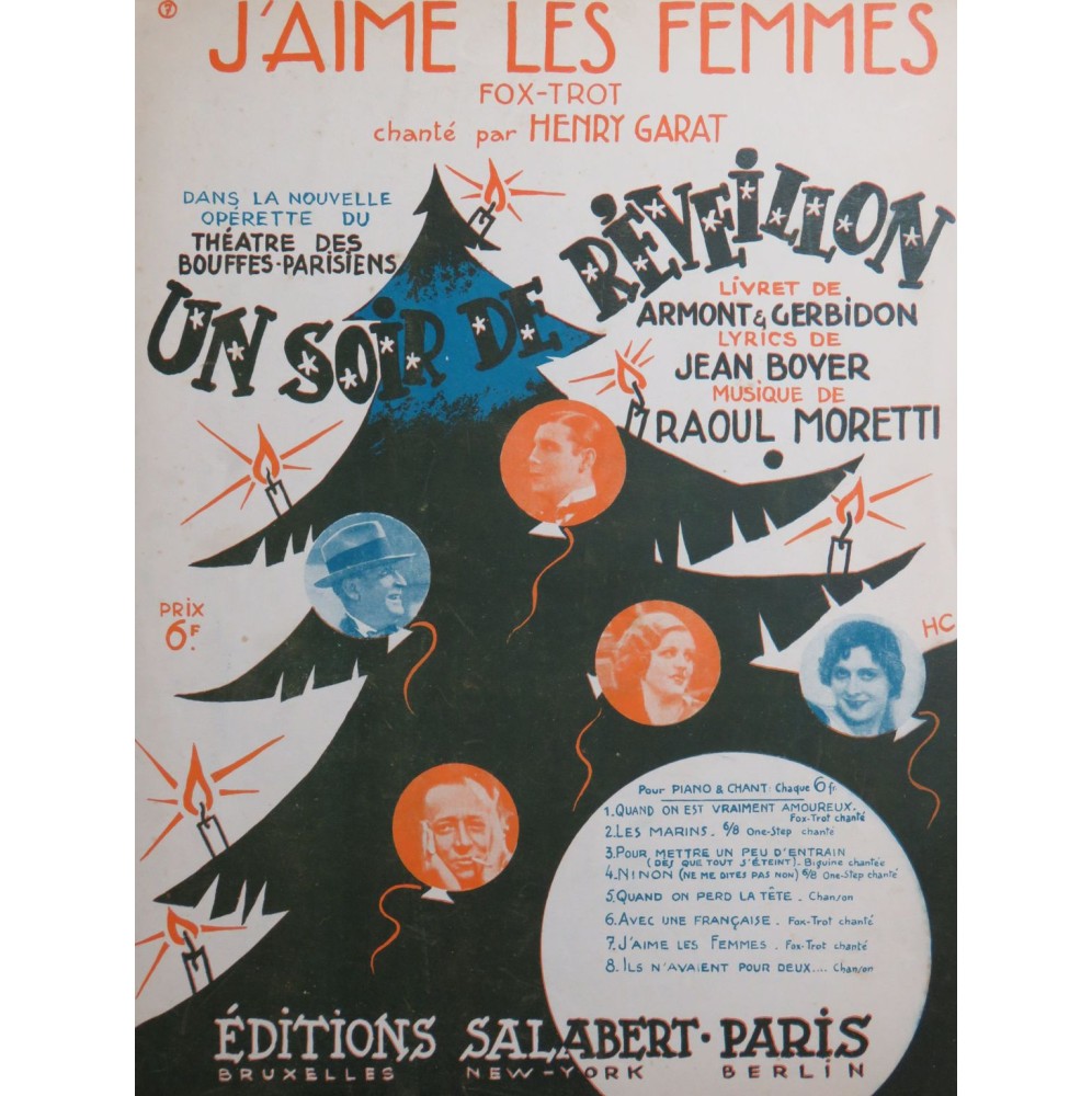 MORETTI Raoul J'aime les Femmes Chant Piano 1932