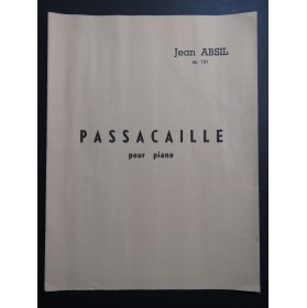 ABSIL Jean Passacaille op 101 Dédicace Piano ca1940
