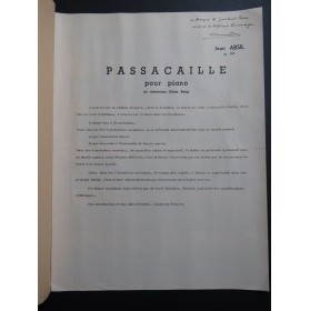 ABSIL Jean Passacaille op 101 Dédicace Piano ca1940