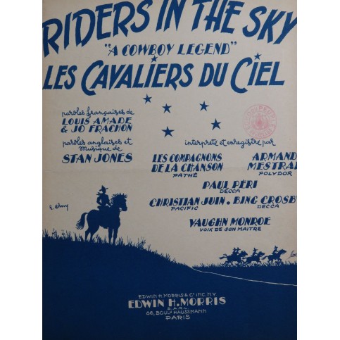 JONES Stan Riders in the Sky Chant Piano 1949