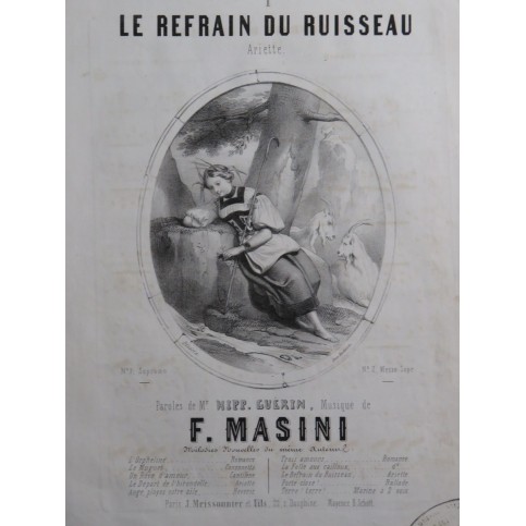 MASINI F. Le refrain du ruisseau Chant Piano ca1840