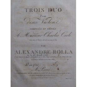 ROLLA Alessandro Trois Duos...
