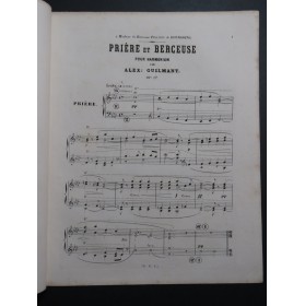 GUILMANT Alexandre Prière et Berceuse op 27 Harmonium ca1892