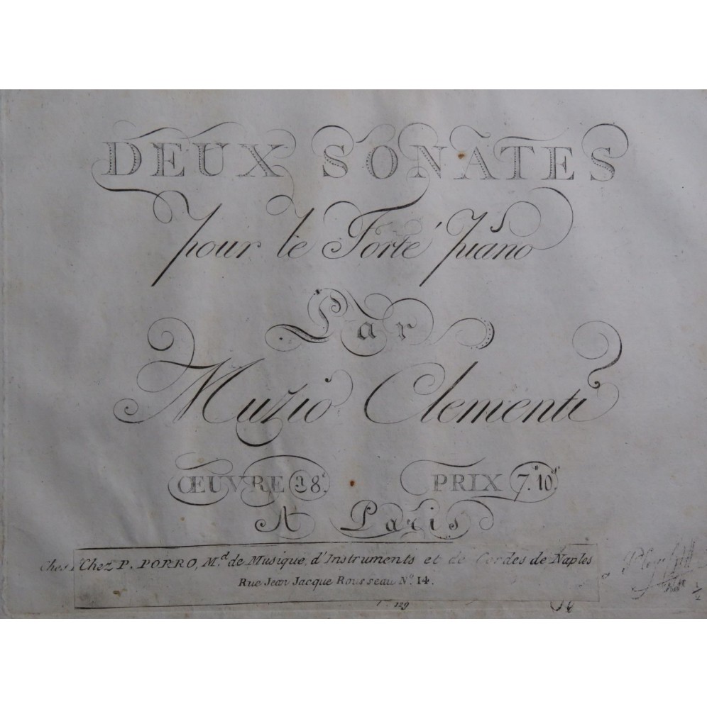 CLEMENTI Muzio Deux Sonates op 38 Piano ca1798