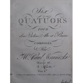 WRANITZKY Paul Six Quatuors...