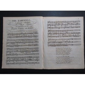The Farewell A Favorite Ballad Chant Piano ou Harpe ca1830