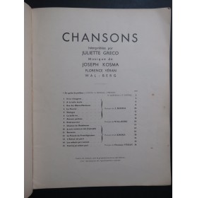 KOSMA Joseph Chansons de Juliette Greco Chant Piano 1952