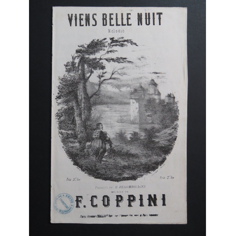 COPINI F. Viens Belle Nuit Chant Guitare ca1860