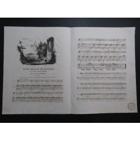 ROMAGNESI Antoine Jeune Fille et Jeune Fleur Chant Piano ca1830