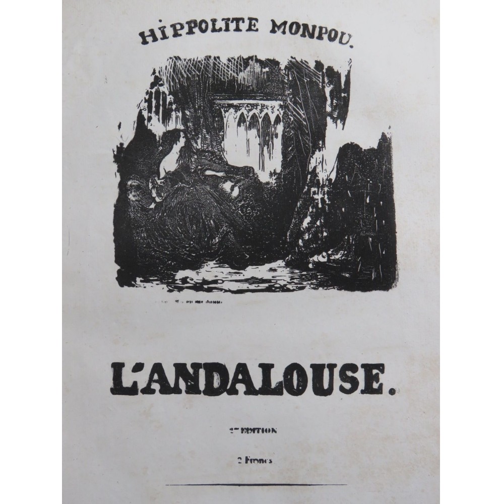 MONPOU Hippolyte L'Andalouse Chant Piano ou Harpe ca1830