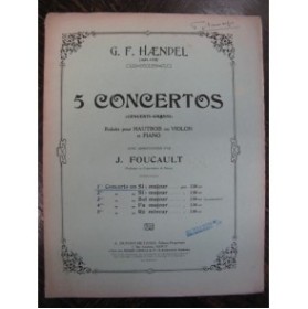 HAENDEL G. F. Concerto No 1 Hautbois Piano