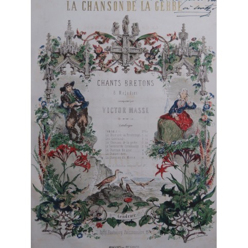 MASSE Victor La Chanson de la Gerbe Chant Piano ca1850