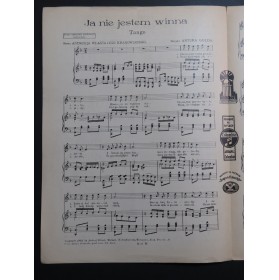 GOLDA Artura Ja nie jestem winna Tango Chant Piano 1934