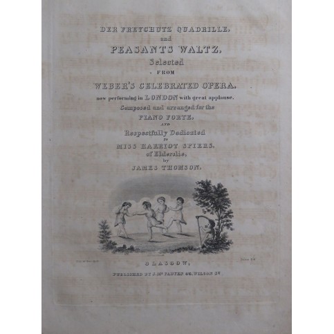 THOMSON James Der Freychutz Quadrille Danse Piano ca1830