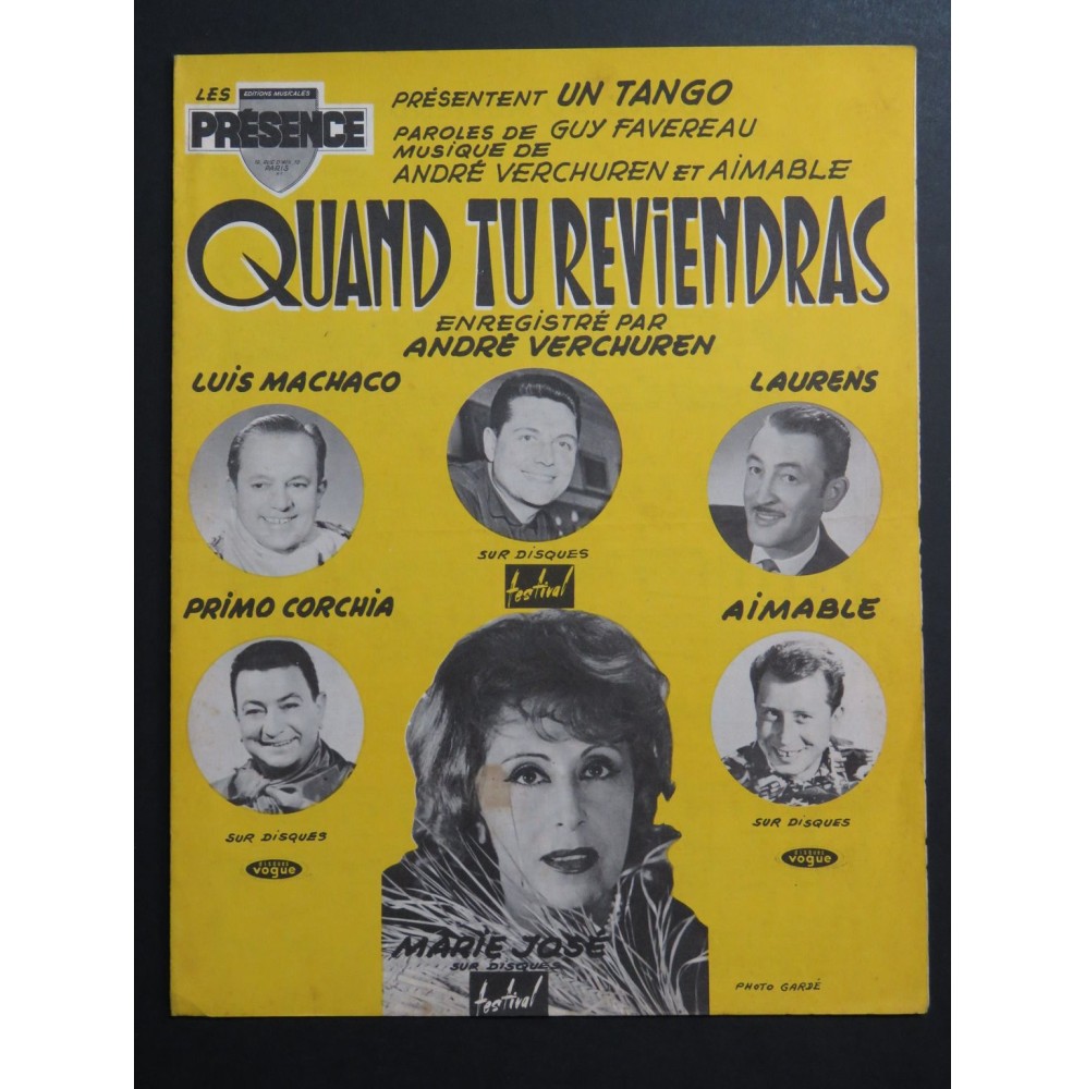 Quand tu reviendras Tango André Verchuren Aimable Accordéon 1962