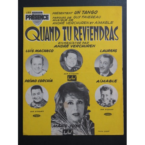 Quand tu reviendras Tango André Verchuren Aimable Accordéon 1962