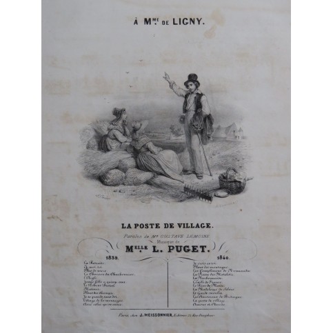 PUGET Loïsa La Poste de Village Chant Piano 1840