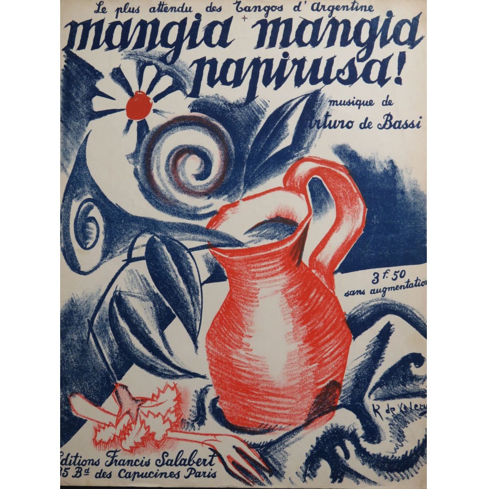 DE BASSI Arturo Mangia Mangia Papirusa !! Piano 1922