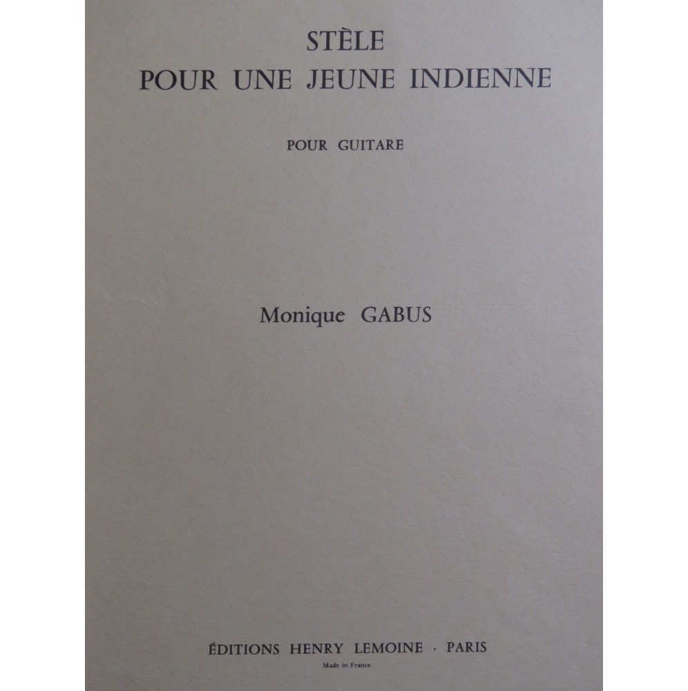 GABUS Monique Stèle pour une Jeune Indienne Guitare 1977