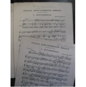 MARTELLI 3 Mouvements Brefs Violon Piano 1948
