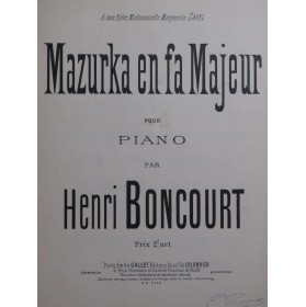 BONCOURT Henri Mazurka en...