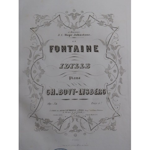 LYSBERG Ch. B. La Fontaine Idylle op 34 Piano ca1854