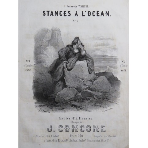 CONCONE Joseph Stances à L'Océan Chant Piano ca1850