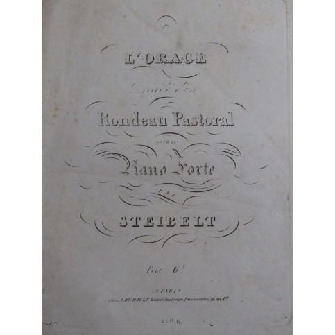 STEIBELT Daniel L'Orage Rondeau Pastoral Piano ca1841