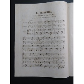 La Ricciolella Canzone Popolare Chant Piano ca1830