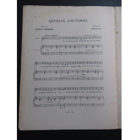 MIREILLE Refrain d'Automne Chant Piano ca1895