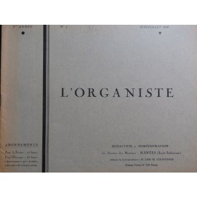 L'Organiste 3e Année No 9...