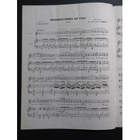 DE SAINT PRIEST Auguste Marguerite, Fermez les Yeux ! Chant Piano ca1840