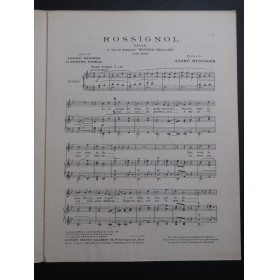 MESSAGER André Rossignol Chant Piano