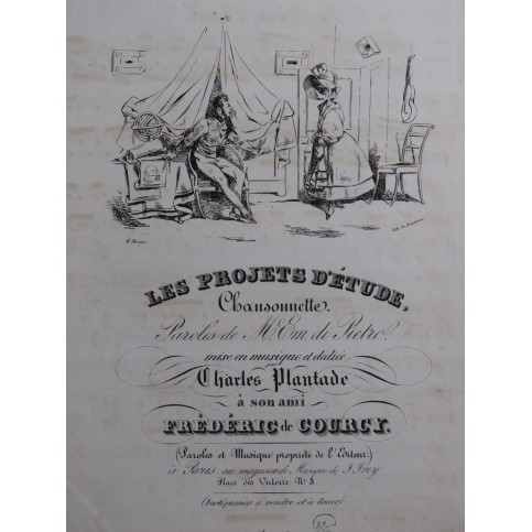 PLANTADE Charles Les Projets d'Étude Chant Piano ca1830