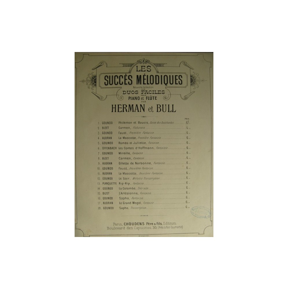 HERMAN BULL Rip-Rip Flute Piano 1885
