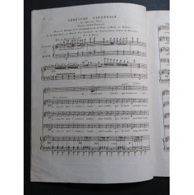 SNEL F. Sérénade Espagnole Chant Piano ou Harpe ca1830