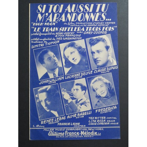 Si toi aussi tu m'abandonnes Dimitri Tiomkin Chant 1952