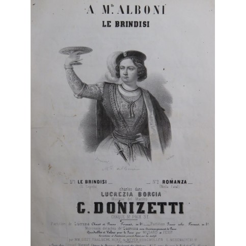 DONIZETTI G. Le Brindisi Chant Piano ca1848