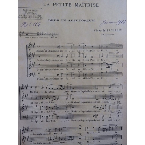 La Petite Maîtrise Pièces pour Chant et Orgue 1923 et 1924