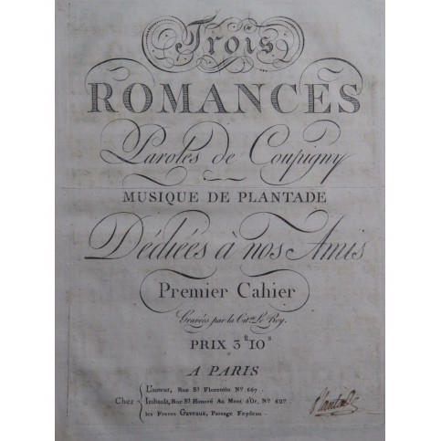 PLANTADE Charles Aux Champs où tout repose Signature Chant Piano ca1797