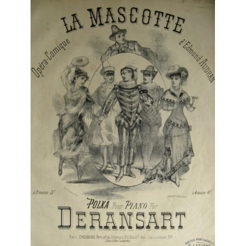 DERANSART La Mascotte Audran Piano 1881